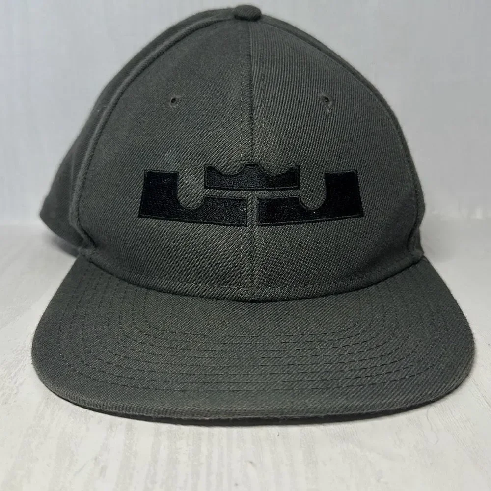 LeBron James Logo Gray Black SnapBack Hat Cap Otto 85% Acrylic 15% Wool